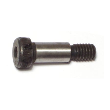 Midwest Fastener Shoulder Screw, 18 (Coarse) Thr Sz, 1/2' Thr Lg, 3/4 in Shoulder Lg, Steel, 4 PK 71603